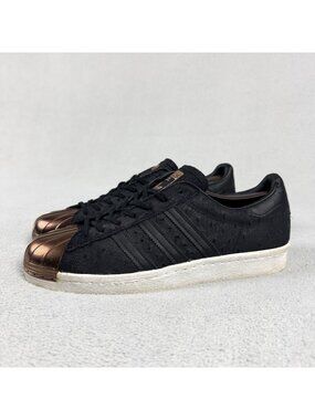 adidas Superstar 80s Metal Toe Black Copper Womens 9 Sneakers S76712